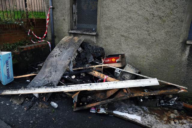 Equipment inside Leigh's Deli and Takeaway, Bo'ness was destroyed by a fire. Picture: Michael Gillen.