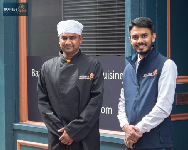 Abbas Mohammad and with chef Prince Morol at Bo’ness Spice at 61 South Street