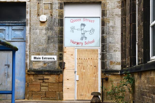 Damage to the main entrance of Queen Street Nursery