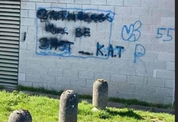 Police are now investigating the '"atholics will be shot" sectarian vandalism in Bo'ness