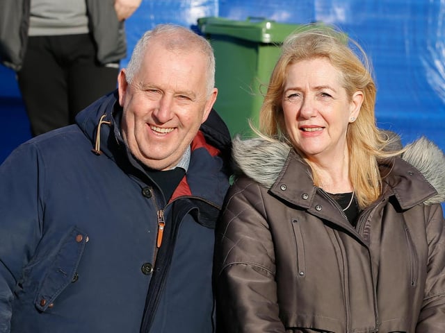 Mansfield Town fans at The Dunes Hotel Stadium for the match against Barrow.