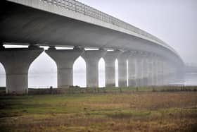 The man was spotted on the Clackmannanshire Bridge on Sunday evening. Pic: Jimi Rae