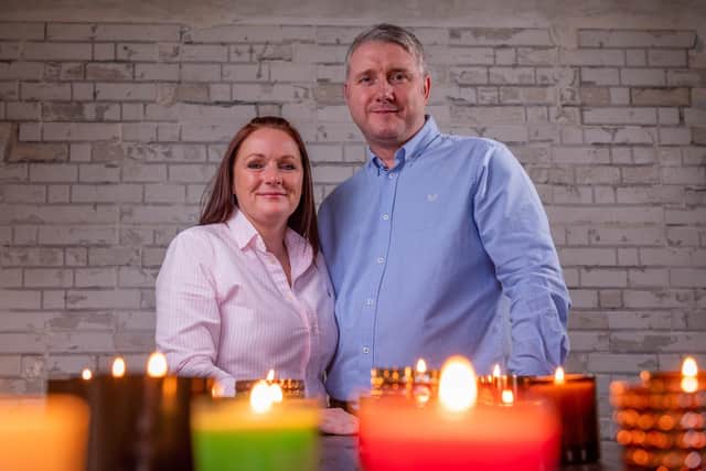 Candle Shack  business owners,  husband and wife owners Duncan MacLean and Cheryl  MacLean.  (Pic: Sandy Young/scottishphotographer.com)