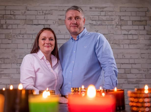Candle Shack  business owners,  husband and wife owners Duncan MacLean and Cheryl  MacLean.  (Pic: Sandy Young/scottishphotographer.com)