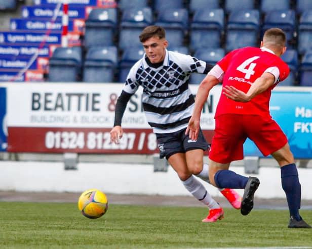 Jack Healy drives with the ball last time out against Edinburgh Uni in a 2-0 victory (Pic: Scott Louden)