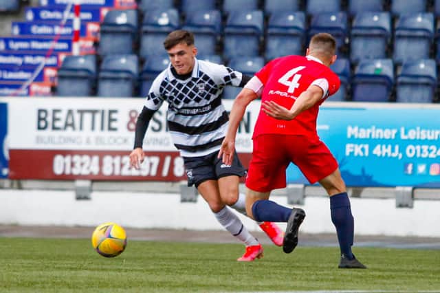 Jack Healy drives with the ball last time out against Edinburgh Uni in a 2-0 victory (Pic: Scott Louden)