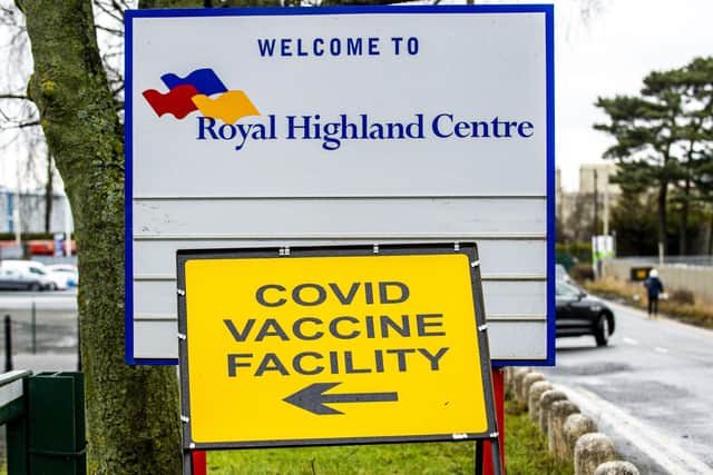 NHS Lothian mass vaccination centre at Royal Highland Centre, Ingliston. Photo by Lisa Ferguson.
