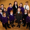 Beancross Primary School pupil Keira Kane with her royal retinue