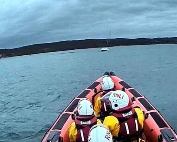 On Sunday, October 27, the crew's pagers were activated due to reports of a 27ft yacht on rocks with two people onboard near Inchcolm Island. The yacht was refloated and shadowed to Port Edgar Marina.