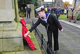 There will be no Remembrance Sunday service in Zetland Park, Grangemouth this year due to the coronavirus pandemic. Picture: Michael Gillen.