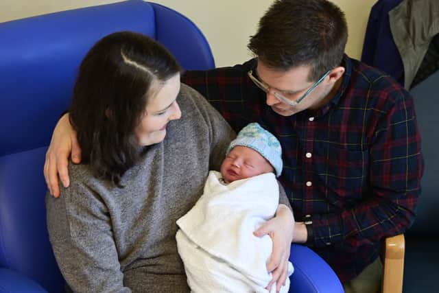 Lewis is the first child for mum Kirsty Crowe and dad Hugh Macgregor.  (Pic: John Devlin)