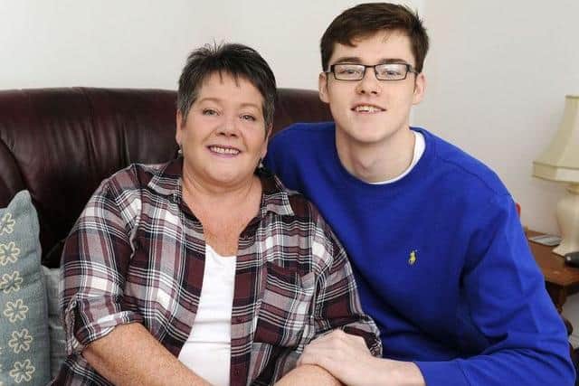 Carronshore man Rory Wilson with mum Donna. Picture: Michael Gillen.
