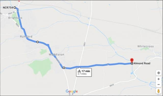 An updated diversion route has been provided for the Union Canal. (Google Maps)