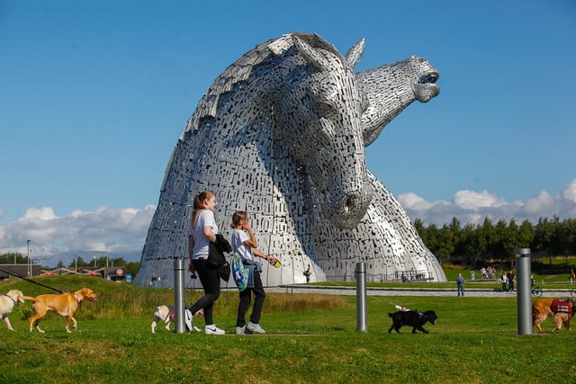 The Kelpies provided the backdrop for the sponsored walk.