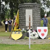 The commemorative cairn in Callendar Park