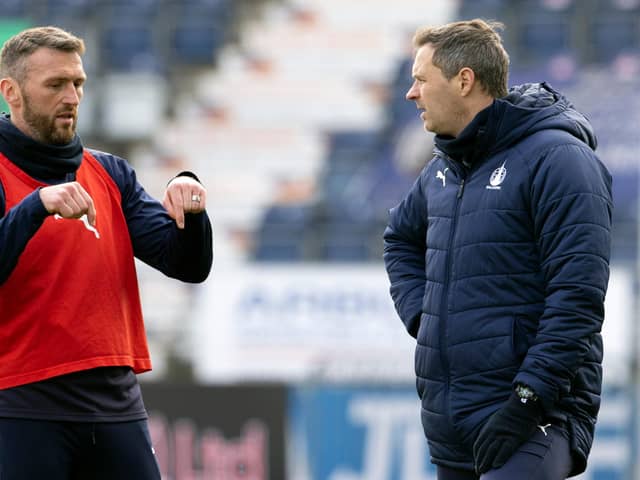 Former co-managers Lee MIller and David McCracken at a training session at the Falkirk Stadium last month (Photo by Alan Harvey/SNS Group)