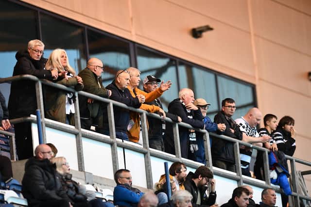 East Stirlingshire supporters during a Lowland League match last season at the Falkirk Stadium (Stock photo: Michael Gillen)
