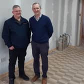 Pause and Breathe's Phil Blackburn joins health secretary Michael Matheson at the Bonnybridge facility earlier this year - Mr Matheson will officially open the premises next week