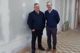 Pause and Breathe's Phil Blackburn joins health secretary Michael Matheson at the Bonnybridge facility earlier this year - Mr Matheson will officially open the premises next week