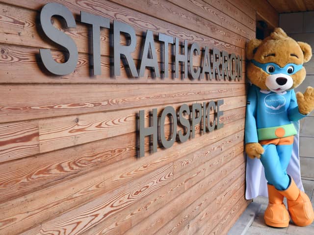 Strathcarron Hospice recently unveiled it's new mascot Ron.  Pic: Michael Gillen