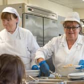Janette Forsyth dishing up for the last time at Westquarter Primary School