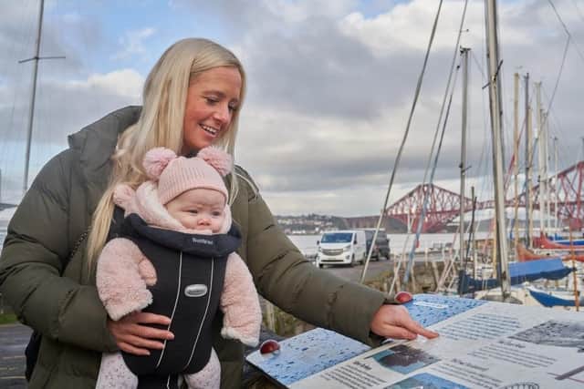 This wee one enjoys an early eduction from her mum at the marina in South Queensferry.