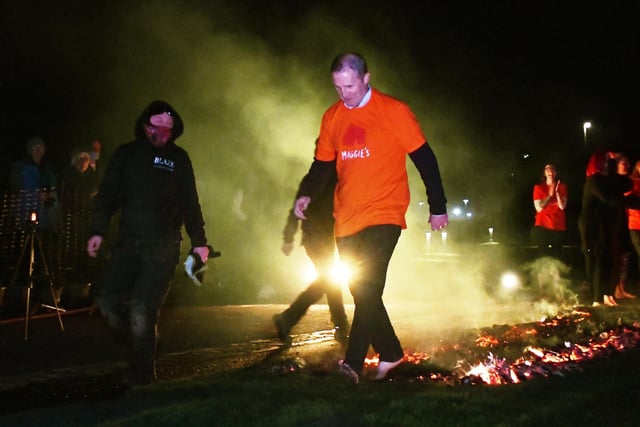 Falkirk West MSP and Scottish Government Minister Michael Matheson took up the challenge of walking across hot coals