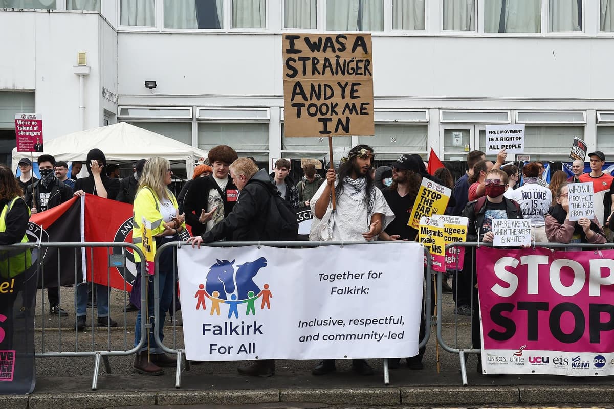 Protest In Falkirk Falkirk charity will continue to help asylum seekers despite