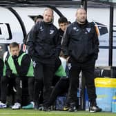 Sandy Clark has been named as East Stirlingshire's new manager: Clark (right) pictured while in his role as Dunfermline assistant coach alongside Allan Johnston (Photo: Michael Gillen)