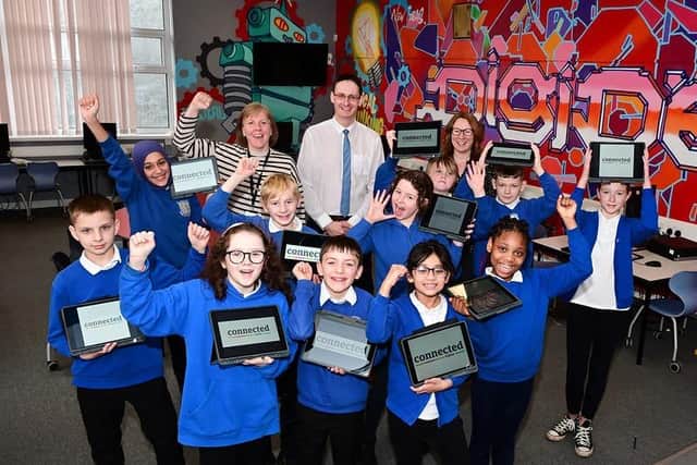 Bantaskin Primary pupils and staff delighted with their inspection report. Pic: Contributed