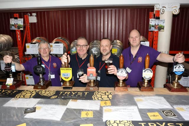 Larbert Real Ale Festival returned at the weekend.  Pictured are organisers Derek, Graeme, Stuart, George.  (Pictures: Scott Louden)
