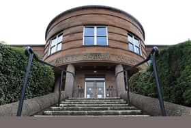 Stark appeared from custody via video link at Falkirk Sheriff Court (Picture: Michael Gillen, National World)