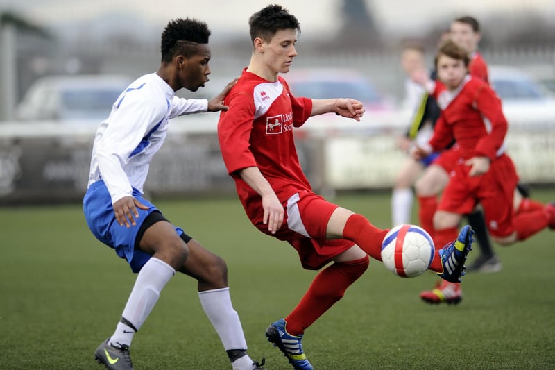 Larbert has control of the ball.