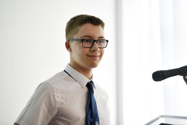 S4 pupil Gregor Milne recited his limerick.