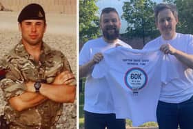Gary Seath and Ben Waite (right) are running in memory of Captain David Seath (Pics: Submitted),