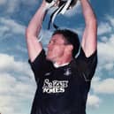 Former Aston Villa striker Simon Stainrod captained the Bairns to the title having signed the previous summer