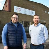 Chris Brown and Andrew Harkins have created a new business hub offering flexible work space in St Crispin's House on Williamson Street.  (Pic: Michael Gillen)