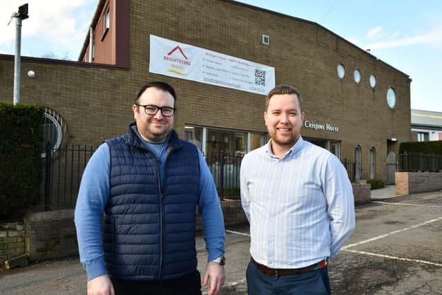 Chris Brown and Andrew Harkins have created a new business hub offering flexible work space in St Crispin's House on Williamson Street.  (Pic: Michael Gillen)