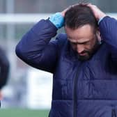 Former Stenhousemuir manager Stephen Swift watching his side playing Stirling Albion in October (Photo: Scott Louden)