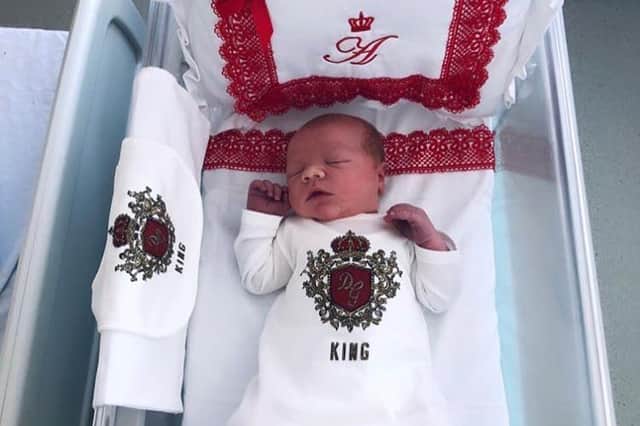 Aston Glackin was born on May 5.
