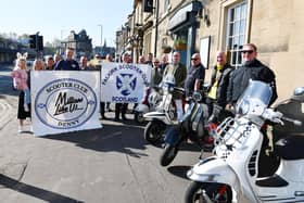The scooter club members prepare to deliver 1500 Easter eggs to charities. Pic: Michael Gillen