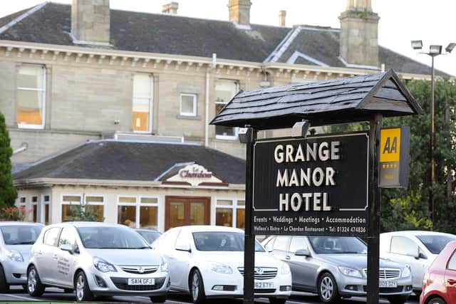 Ferguson attacked his partner at the Grange Manor Hotel in Grangemouth
