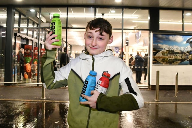 James Moffat, 12, from Denny, was among those in the queue.