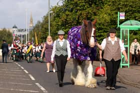The parade left the town centre to head to Callendar Park on Saturday.