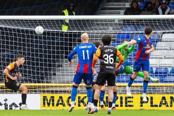 Calum MacLeod scores to make it 2-0 for Inverness Caledonian Thistle against Stenhousemuir last Saturday (Photo: Mark Scates/SNS Group)