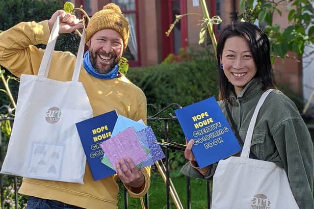 Artlink Central artists Alan Bryden and Aya Iguchi-Sherry with the Creative Art Bags