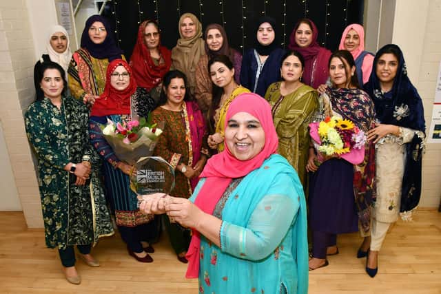 Rainbow Muslim Women's Group winners of the community group of the year at The 9th British Muslim Awards 2022.  Samina Ali, group chairperson with fellow members. Pic: Michael Gillen