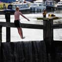 Youths jumping into the Forth and Clyde Canal - the same stretch of water where a car was found this week