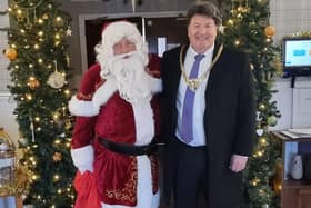 Santa and Provost Bissett were only too happy to deliver the King's message to Mary at Newcarron Court