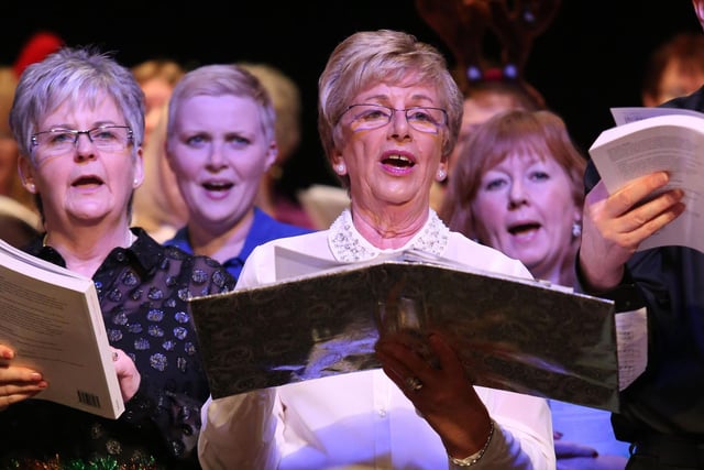 We all sing together.